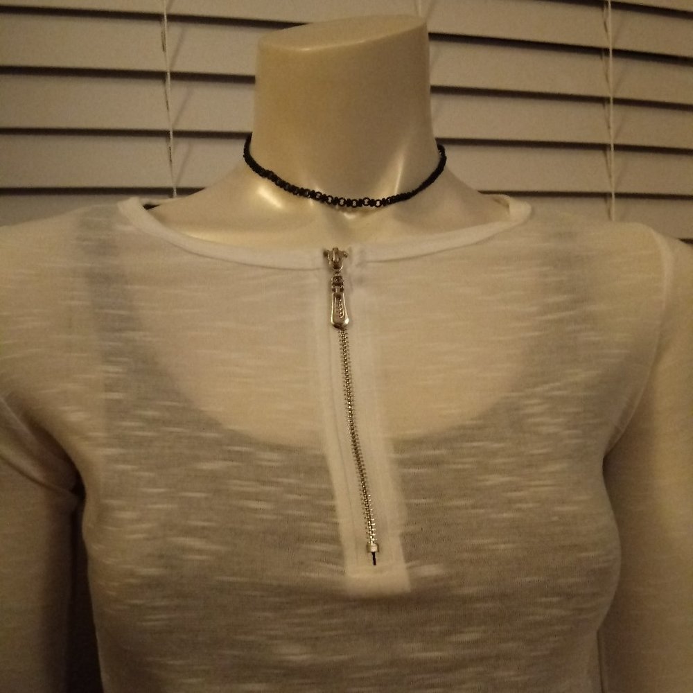 Zip up or Down White Top
